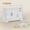 Buffet Norac meuble de rangement moderne 3 portes blanc