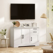 Buffet Norac meuble de rangement moderne 3 portes blanc