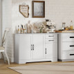 Buffet Norac meuble de rangement moderne 3 portes blanc