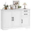 Buffet Norac meuble de rangement moderne 3 portes blanc