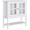 Buffet de cuisine Aurilys rangement verre trempé blanc