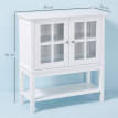Buffet de cuisine Aurilys rangement verre trempé blanc