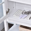 Buffet de cuisine Aurilys rangement verre trempé blanc