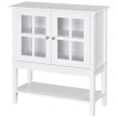 Buffet de cuisine Aurilys rangement verre trempé blanc