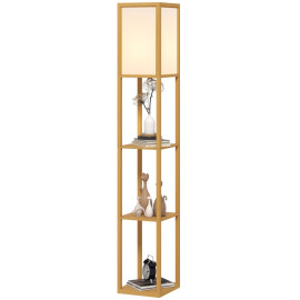 Lampadaire Zelrian étagères rangement salon chambre bureau naturel