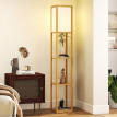Lampadaire Zelrian étagères rangement salon chambre bureau naturel
