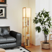 Lampadaire Zelrian étagères rangement salon chambre bureau naturel