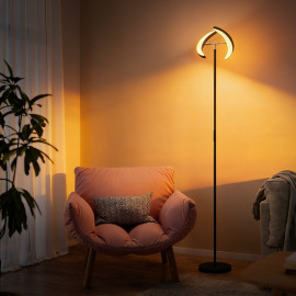 Lampadaire Estum LED dimmable télécommande double tête pivotante noir