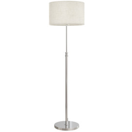 Lampadaire sur pied Avot dimmable télécommande abat jour lin argent
