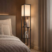 Lampadaire Daron LED étagères dimmable USB noir