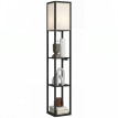 Lampadaire Daron LED étagères dimmable USB noir