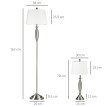 Corria Ensemble lampadaire et lampes de table lin Argent Blanc
