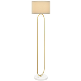 Lampe sur pied Delreo moderne tissu métal doré