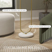 Lampe sur pied Delreo moderne tissu métal doré
