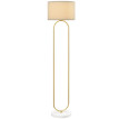 Lampe sur pied Delreo moderne tissu métal doré