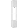 Lampadaire Lumroena moderne avec étagères et abat-jour grillagés blanc