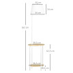 Felono Lampadaire sur pied étagères bois et tissu blanc