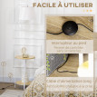 Felono Lampadaire sur pied étagères bois et tissu blanc