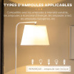 Felono Lampadaire sur pied étagères bois et tissu blanc