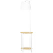 Felono Lampadaire sur pied étagères bois et tissu blanc