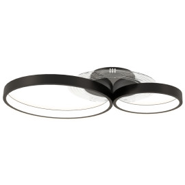 Plafonnier Velenne LED moderne 3 anneaux réglable noir