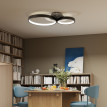 Plafonnier Velenne LED moderne 3 anneaux réglable noir