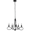 Lustre suspension Marviot néo rétro 5 chandeliers noir