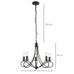 Lustre suspension Marviot néo rétro 5 chandeliers noir
