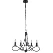Lustre suspension Marviot néo rétro 5 chandeliers noir