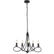 Lustre suspension Marviot néo rétro 5 chandeliers noir
