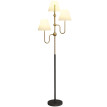 Raloen Lampadaire sur pied 3 lumières E27 or blanc