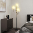 Raloen Lampadaire sur pied 3 lumières E27 or blanc