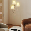 Raloen Lampadaire sur pied 3 lumières E27 or blanc