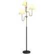 Raloen Lampadaire sur pied 3 lumières E27 or blanc