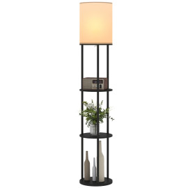 Lampadaire Felys étagères télécommande 3 températures noir