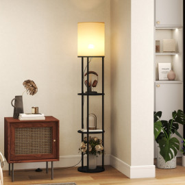 Lampadaire Felys étagères télécommande 3 températures noir