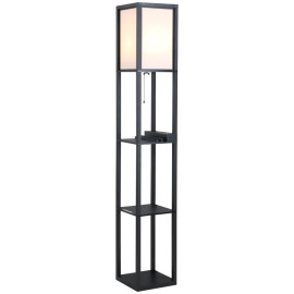 Lampadaire étagère Rosrio rangement design noir