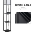 Lampadaire étagère Rosrio rangement design noir