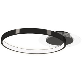 Plafonnier LED Doroal moderne 2 anneaux dimmable noir