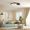 Plafonnier LED Doroal moderne 2 anneaux dimmable noir