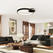 Plafonnier LED Doroal moderne 2 anneaux dimmable noir