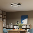Plafonnier LED Doroal moderne 2 anneaux dimmable noir
