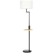 Lampadaire Isiaeo étagère bambou USB noir