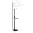 Lampadaire Isiaeo étagère bambou USB noir
