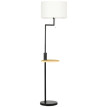 Lampadaire Isiaeo étagère bambou USB noir