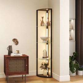 Lampe sur pied Doral étagères LED 3 niveaux noir