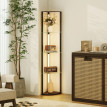 Lampe sur pied Doral étagères LED 3 niveaux noir
