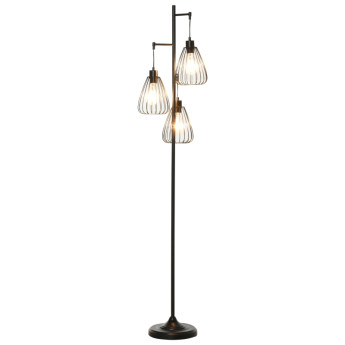 Corera Lampadaire sur pied industriel vintage métal noir