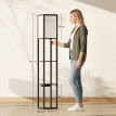 Lampadaire Emven étagères LED réglable USB Noir