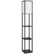 Lampadaire Emven étagères LED réglable USB Noir